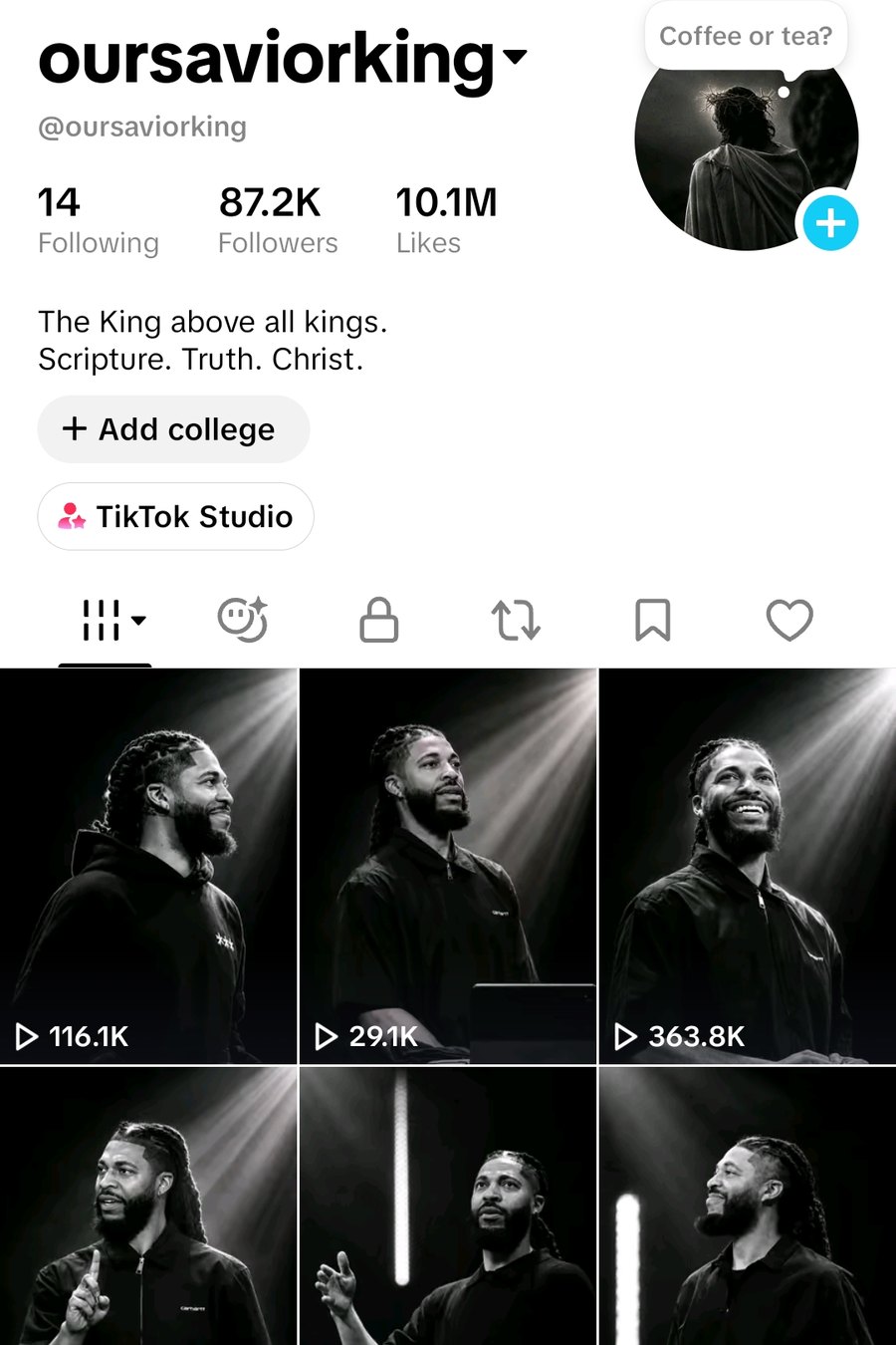 @oursaviorking TikTok profile: 87.2K followers, 10.1M likes